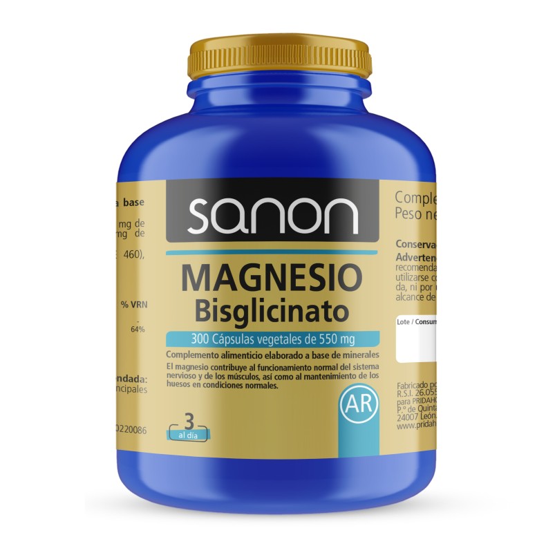 SANON Bisglicinato de Magnesio 300 cápsulas vegetales