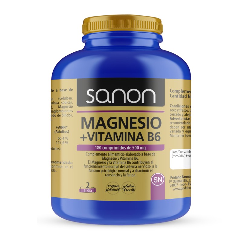 SANON Magnesio + Vitamina B6 180 comprimidos
