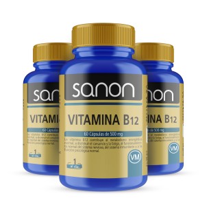 SANON Vitamina B12 60 cápsulas pack 3