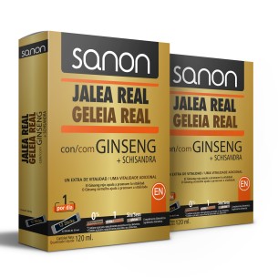 SANON Jalea Real con Ginseng + Schisandra 12 sticks de 10 ml