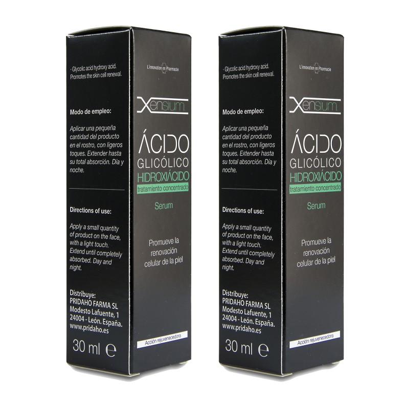 XENSIUM Serum Ácido Glicólico Hidroxiácido 30 ml Pack 2