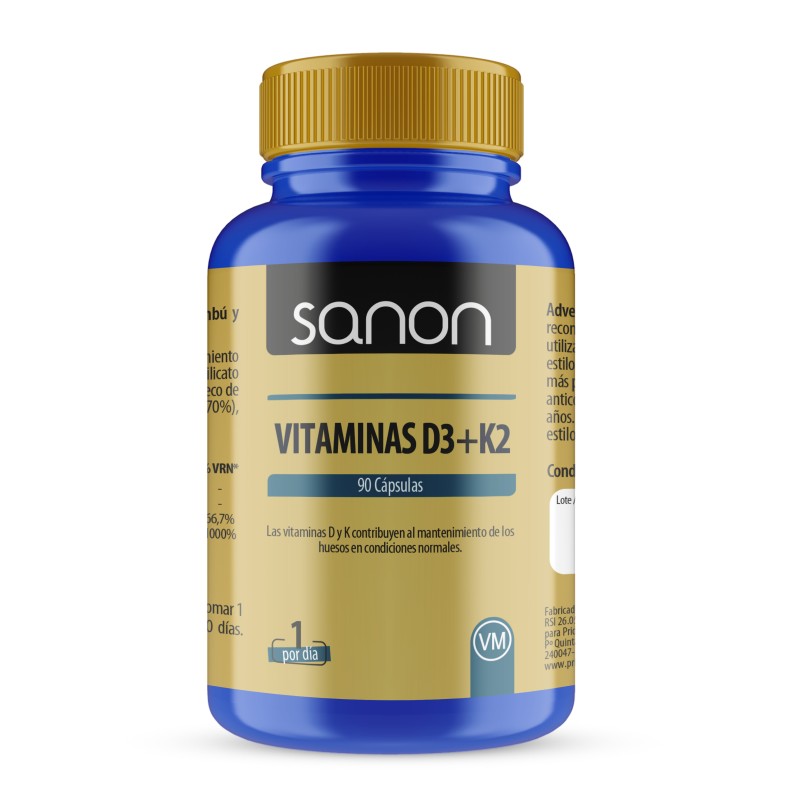 PHYTOFARMA Vitamina D3+K2 180 cápsulas vegetales de 497 mg