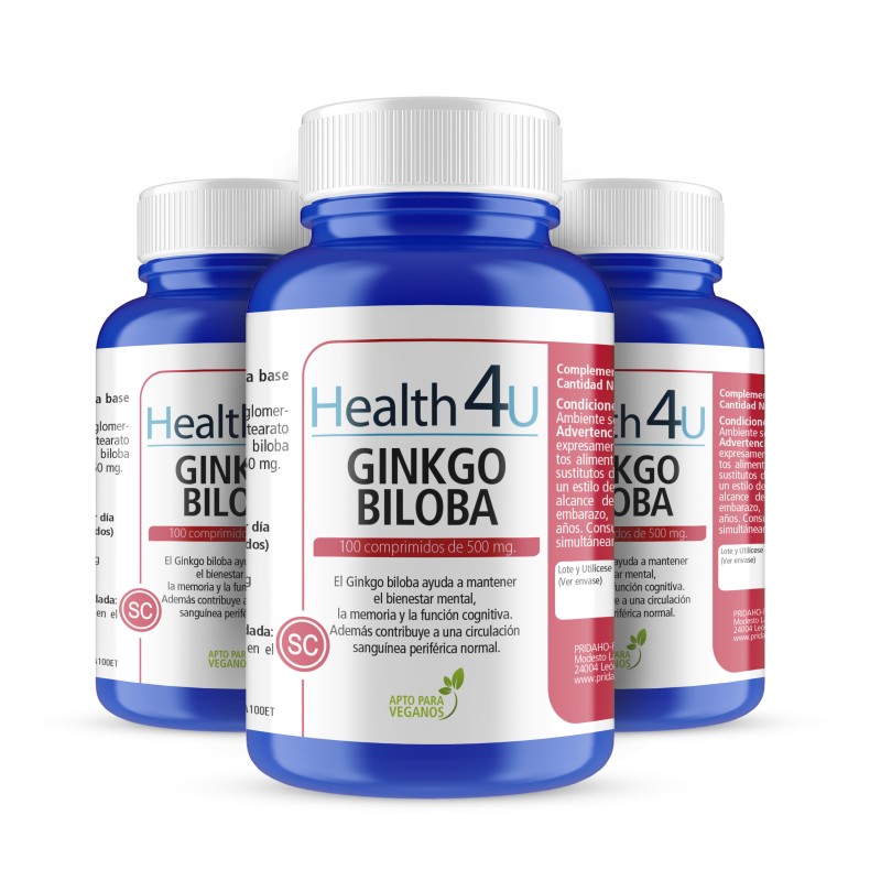 H4U Ginkgo biloba 100 comprimidos pack 3