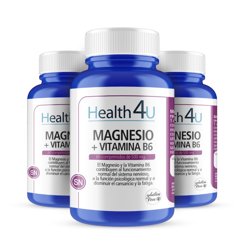 H4U Magnesio + vitamina B6 60 comprimidos pack 3