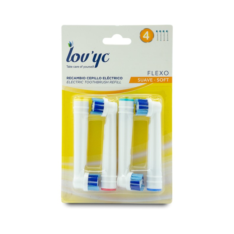 LOVYC Recambio cepillo eléctrico Flexo suave 4 uds