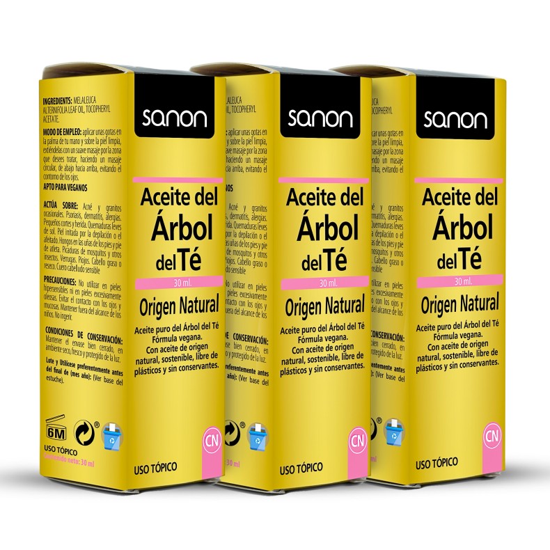 SANON Aceite esencial del árbol del té 30 ml Pack 3