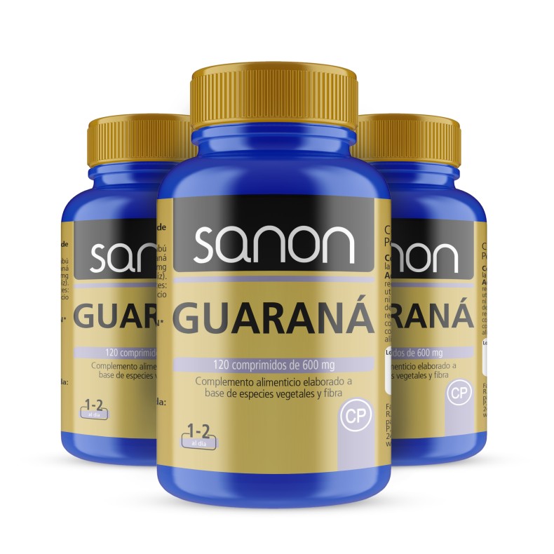 SANON Guaraná 120 comprimidos Pack 3