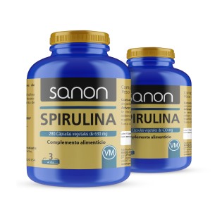 SANON Spirulina 280 Cápsulas vegetales Pack 2