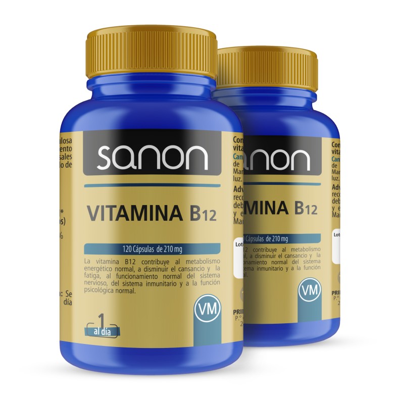 SANON Vitamina B12 120 cápsulas pack 2