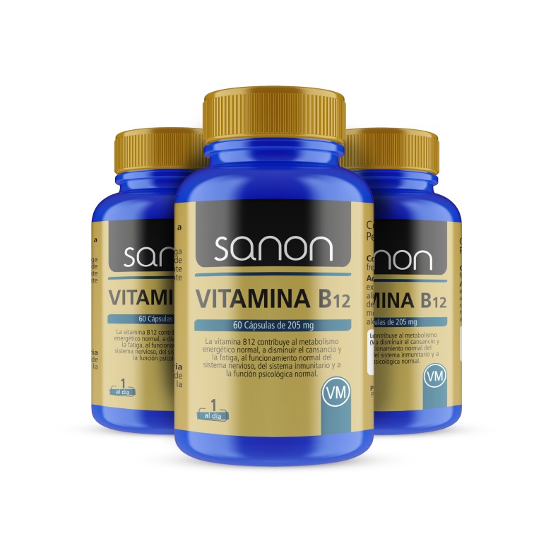 SANON Vitamina B12 60 cápsulas pack 3