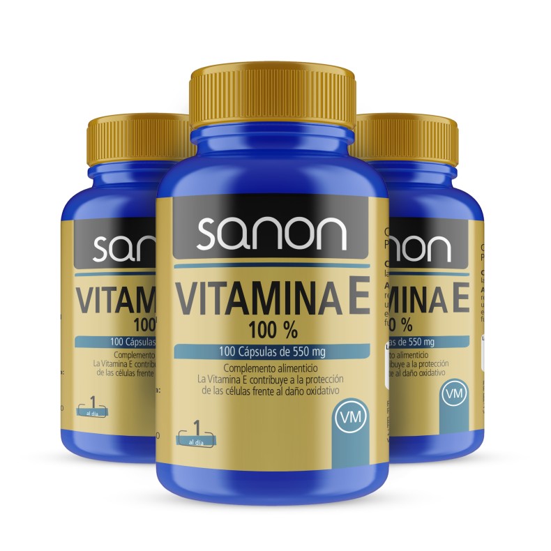 SANON Vitamina E 100% 100 cápsulas Pack 3