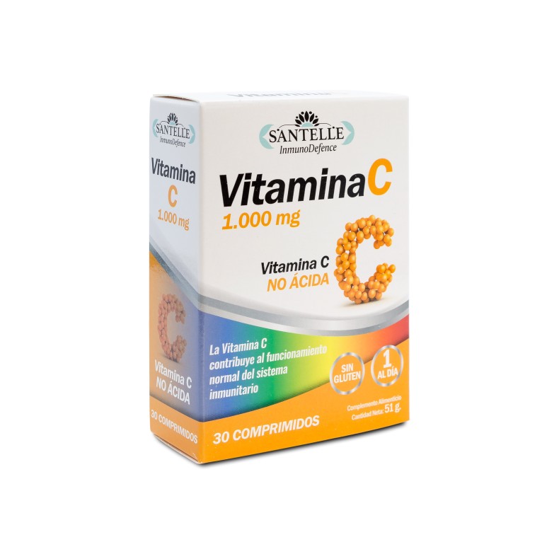 SANTELLE Vitamina C no ácida 30 comprimidos de 1700 mg