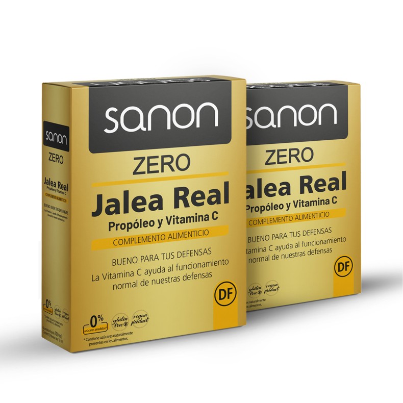 SANON Jalea Real Propóleo y Vitamina C ZERO 10 ampollas de 2ml 2x10ml Pack