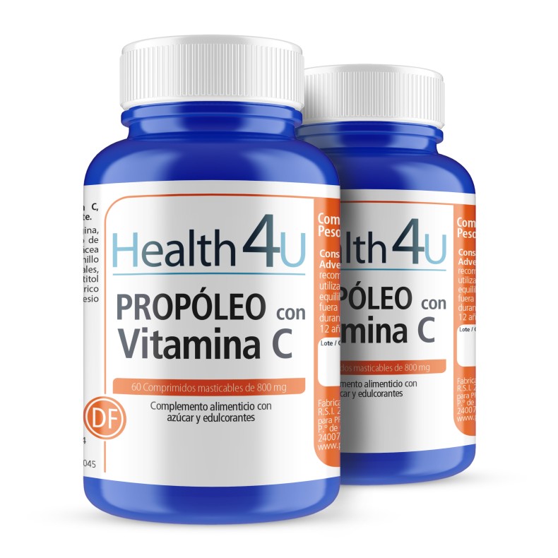 H4U Propóleo con vitamina C 60 comprimidos masticables pack 2