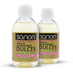 SANON Aceite de Almendras con Aloe Vera 250 ml Two Pack