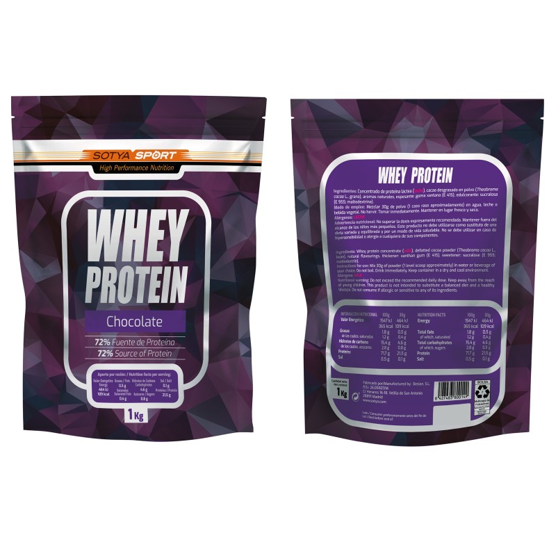 SOTYA Sport whey protein chocolate 1kg doypack