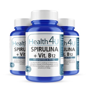 H4U Spirulina+ Vitamina B12 100 comprimidos pack 3