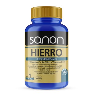 SANON Hierro+Vitamina C+Ácido fólico+ Vitamina B12 30 cápsulas