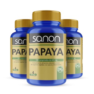 SANON Papaya 100 comprimidos pack 3