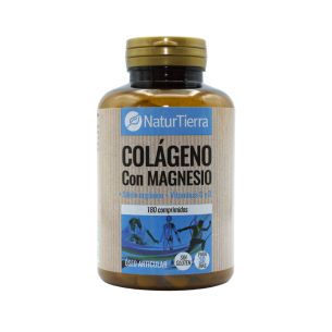 NATURTIERRA Colágeno Hidrolizado con magnesio+silicio orgánico+Vitaminas C y D 180 comprimidos