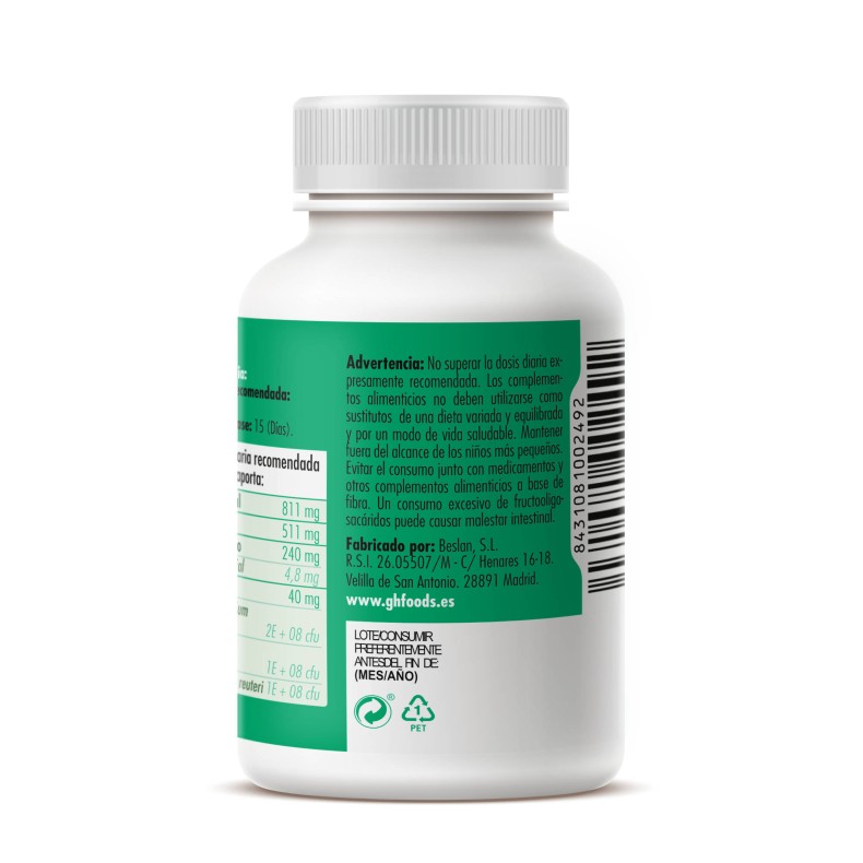 GHF Carbón activado con probióticos 90 cápsulas 550 mg GHF Carbón activado con probióticos 90 cápsulas 550 mg