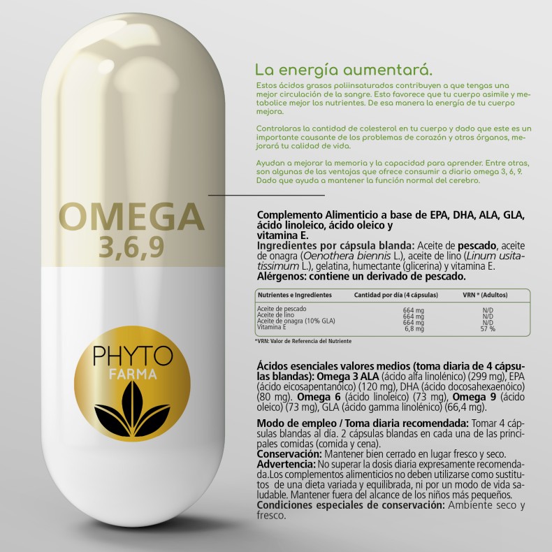 PHYTOFARMA Omega 3,6,9 360 cápsulas blandas pack 2 PHYTOFARMA Omega 3,6,9 360 cápsulas blandas pack 2