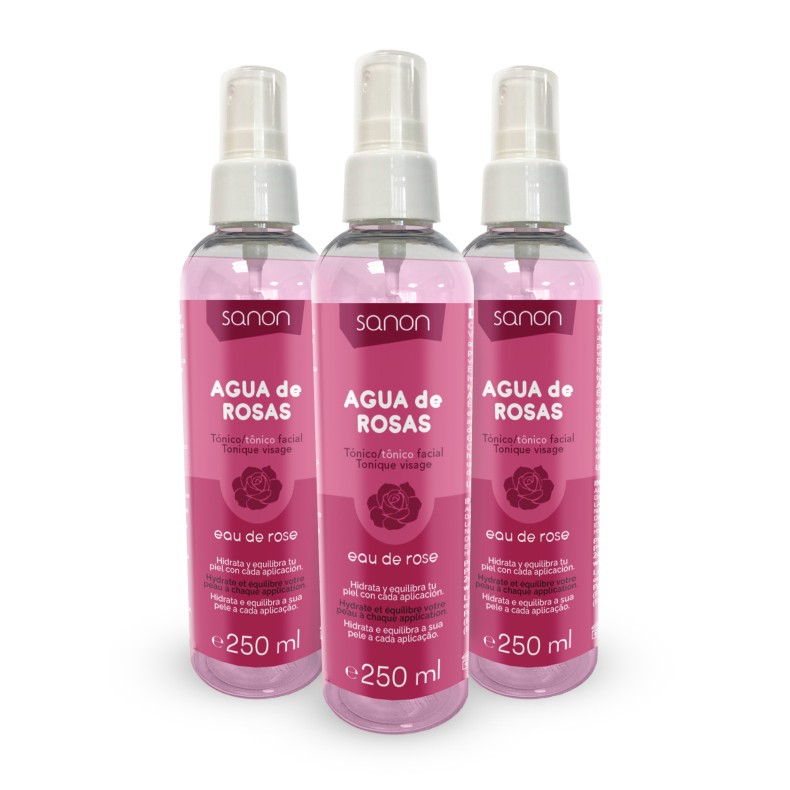 SANON Agua de Rosas 250 ml Pack 3 SANON Agua de Rosas 250 ml Pack 3