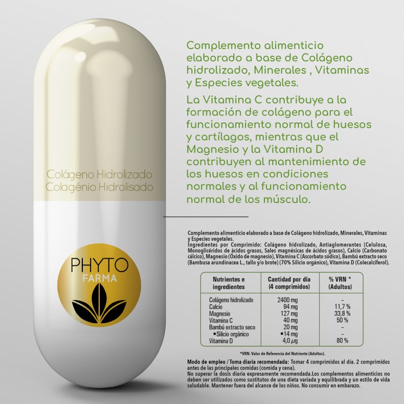 PHYTOFARMA Colágeno Hidrolizado 180 comprimidos Pack 4 PHYTOFARMA Colágeno Hidrolizado 180 comprimidos Pack 4