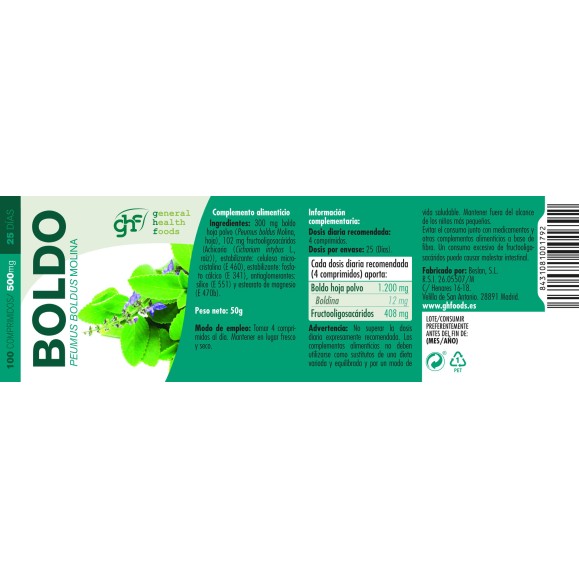 GHF Boldo 100 comprimidos