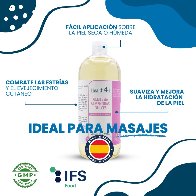 H4U Aceite de Almendras dulces 1000 ml pack 2