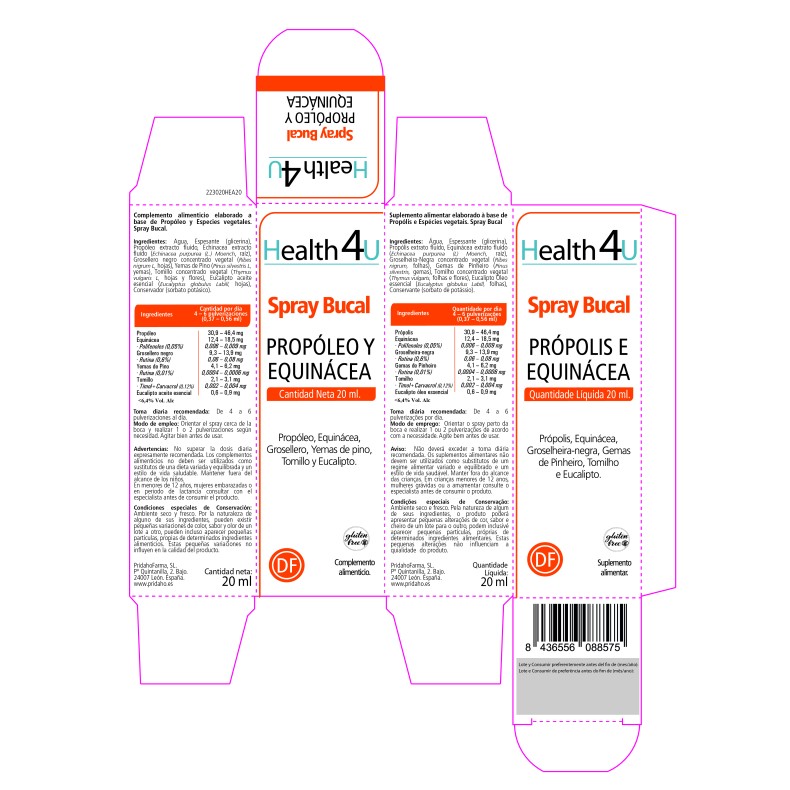 H4U Spray bucal propóleo y equinácea 20 ml
