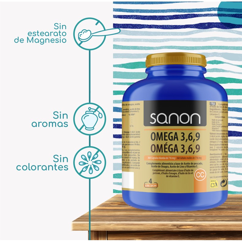 SANON Omega 3,6,9 360 cápsulas blandas