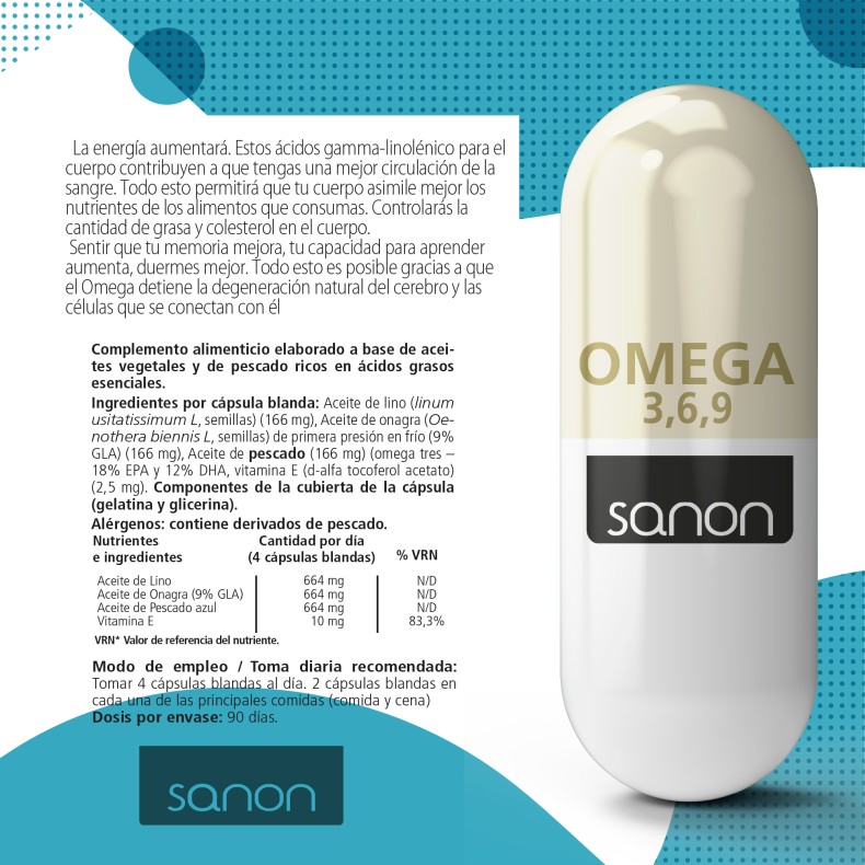 SANON Omega 3,6,9 360 cápsulas blandas
