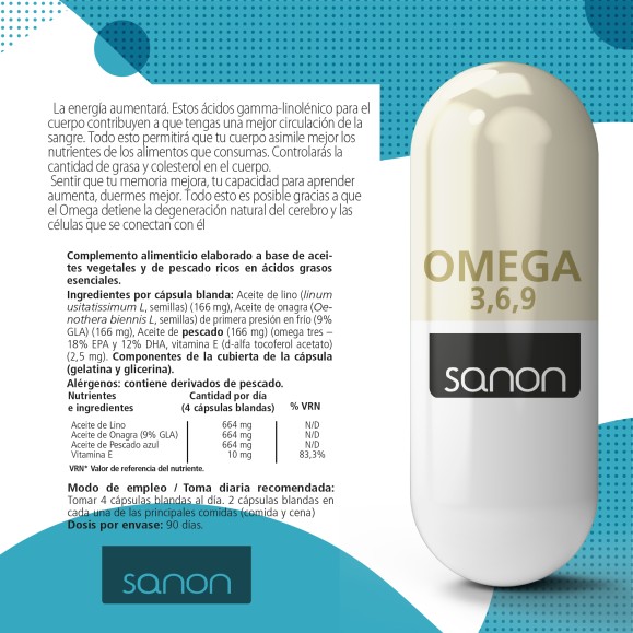 SANON Omega 3,6,9 360 cápsulas blandas