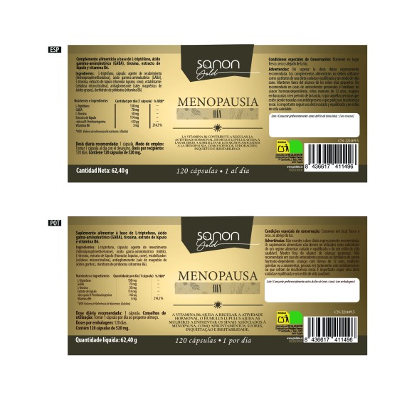 SANON GOLD Menopausia día 120 cápsulas