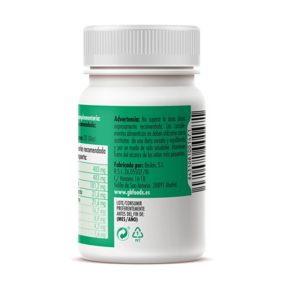 GHF Té verde, té rojo y piña 60 cápsulas 500 mg