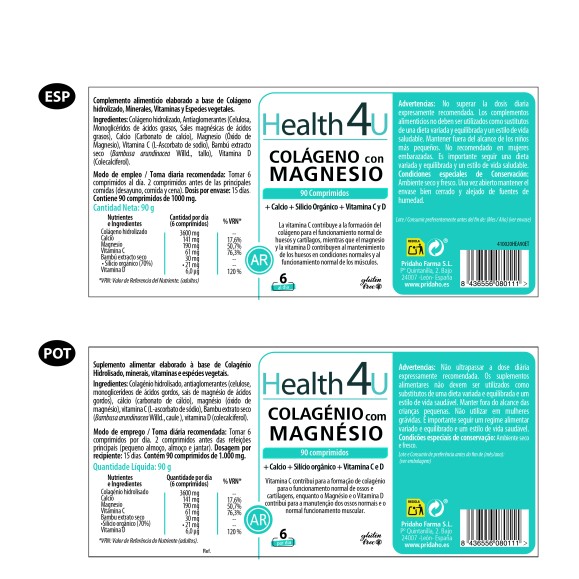 H4U Colágeno con Magnesio 90 comprimidos