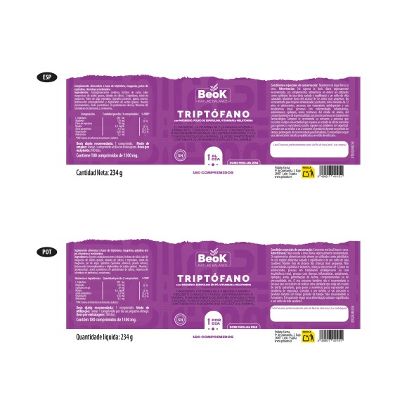 BEOK Triptófano 180 comprimidos
