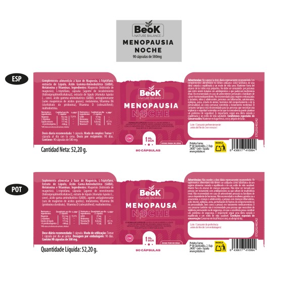 BEOK Menopausia Noche 90 cápsulas