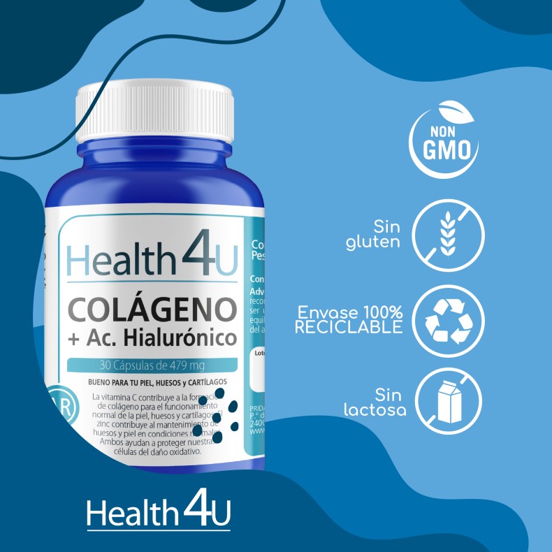 H4U Colágeno + Ácido hialurónico 30 cápsulas pack 2