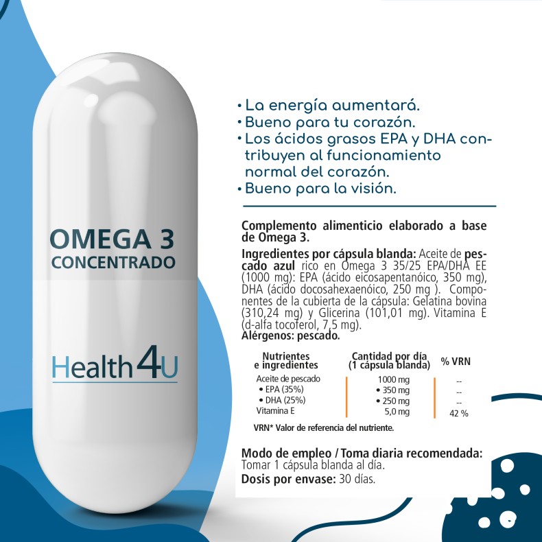 H4U Omega 3 Concentrado 30 cápsulas blandas pack 2