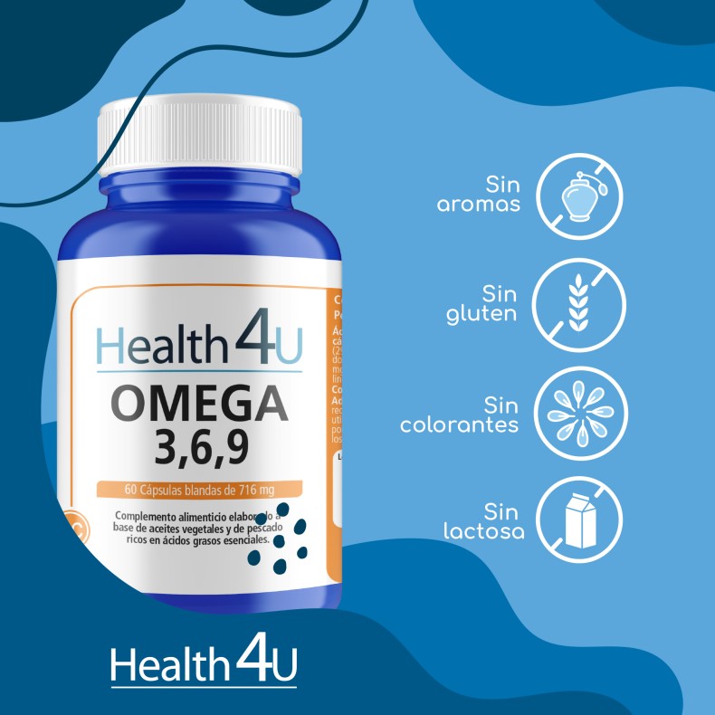 H4U Omega 3,6,9 60 cápsulas blandas pack 3
