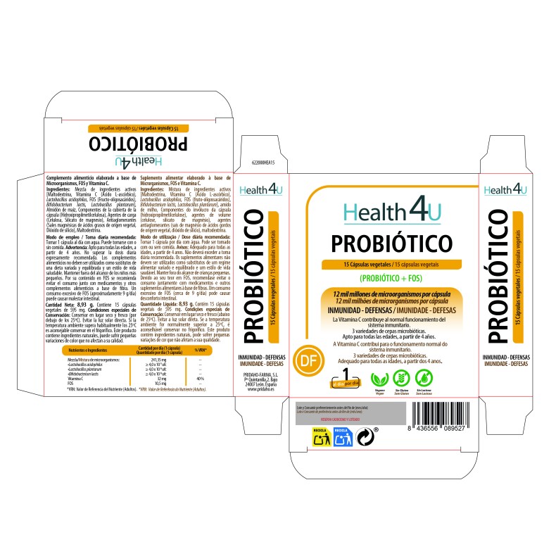 H4U Probiótico 15 cápsulas vegetales