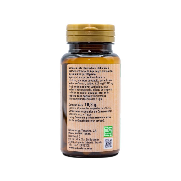 NATURTIERRA Ajo negro plus 20 cápsulas vegetales