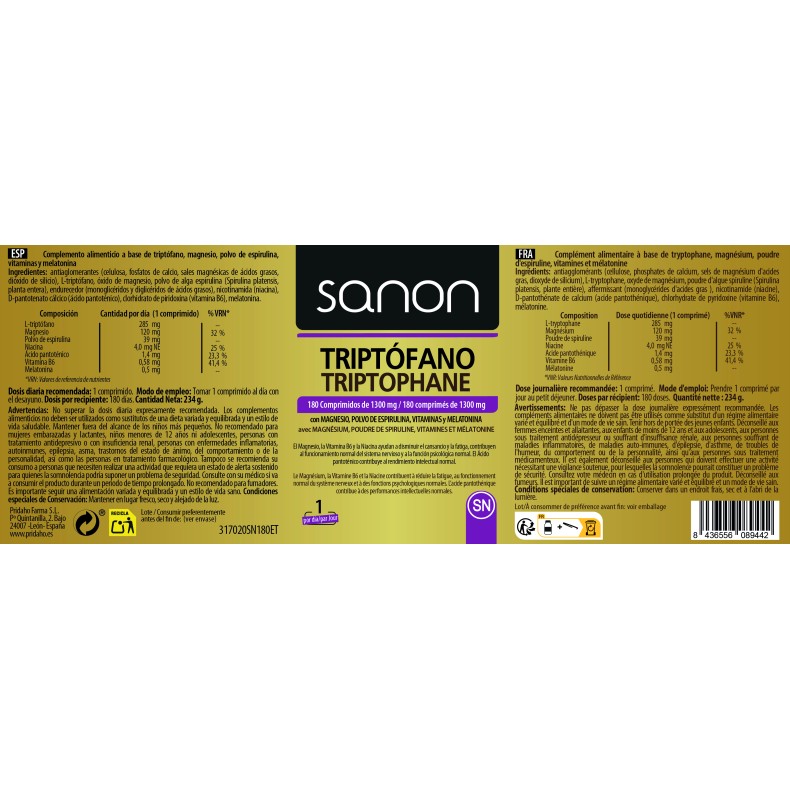 SANON Triptófano 180 comprimidos