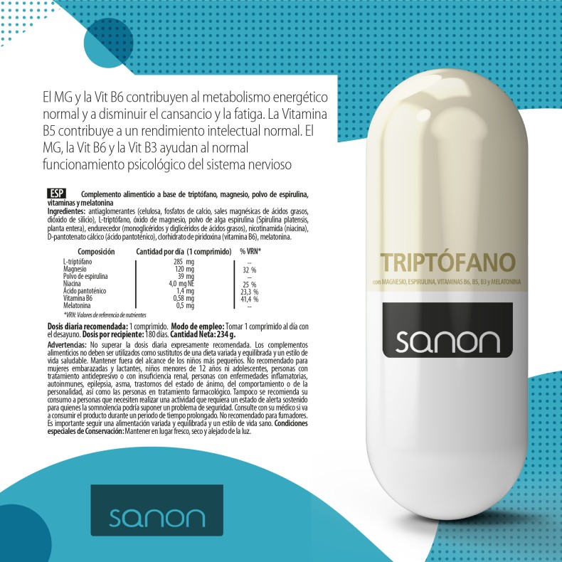 SANON Triptófano 180 comprimidos