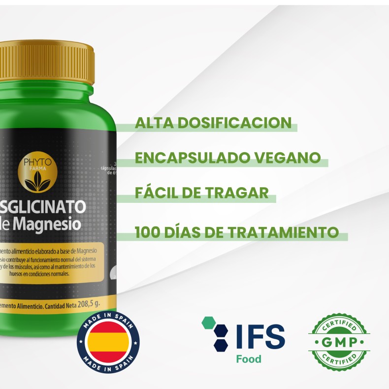 PHYTOFARMA Bisglicinato de Magnesio 300 caps vegetales