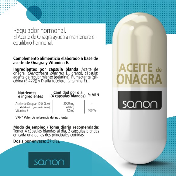 SANON Aceite de Onagra 110 cápsulas blandas