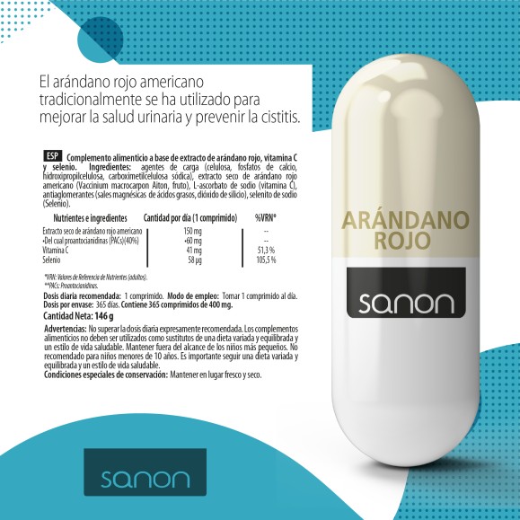 SANON Arándano Rojo 365 comprimidos