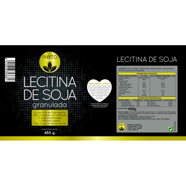 PHYTOFARMA Lecitina de Soja 450 grs